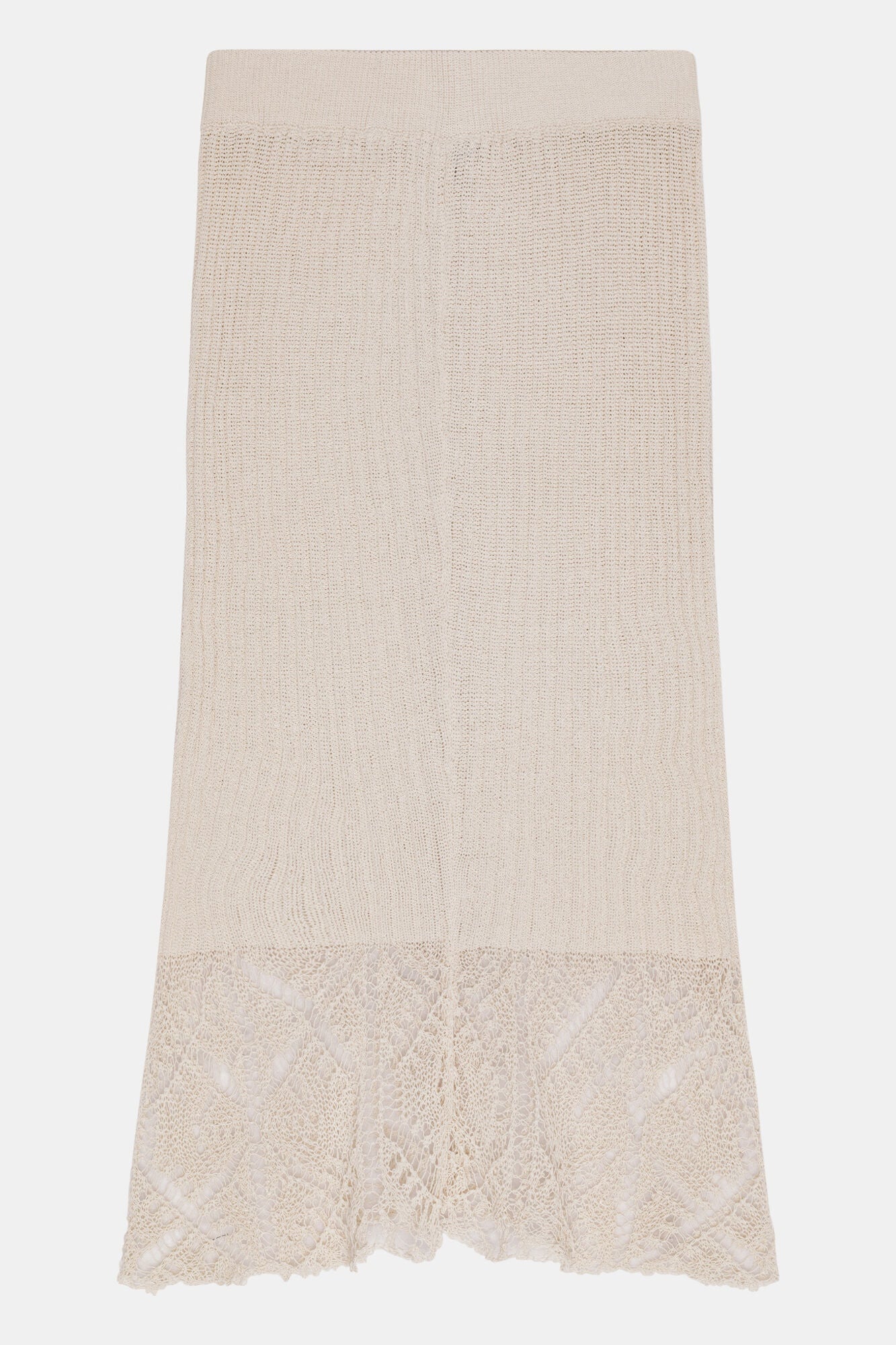Off White Lace Midi Skirt | Egret