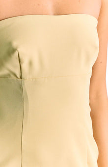 Oliva Strapless Mini Dress | Butter Yellow
