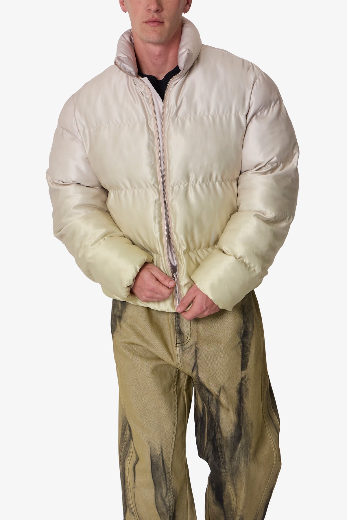 Ombre Puffer Jacket | Cream