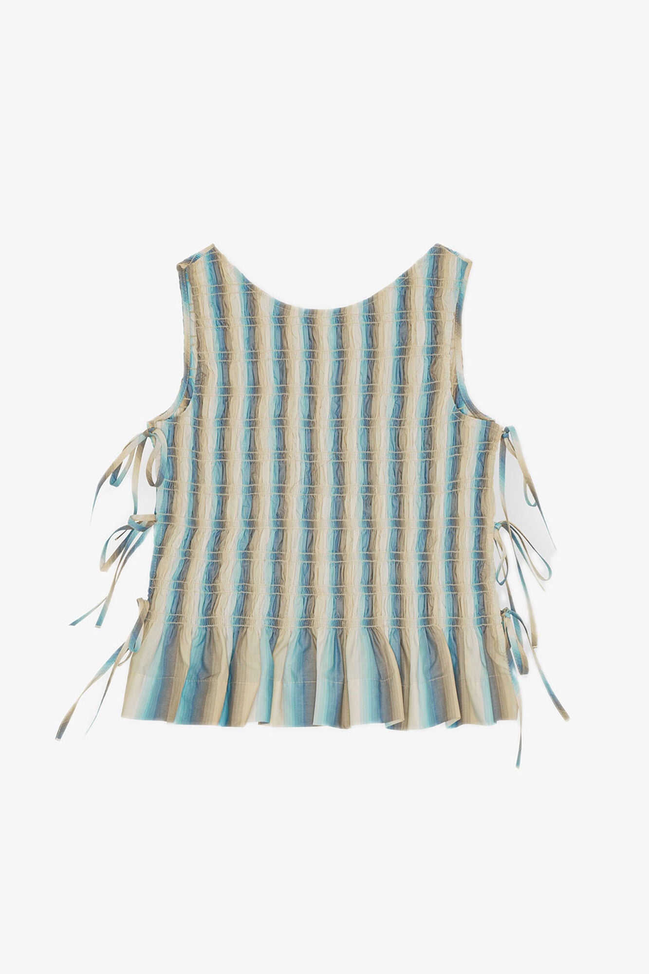 Ombre Striped Smock Tie Top | Multicolour