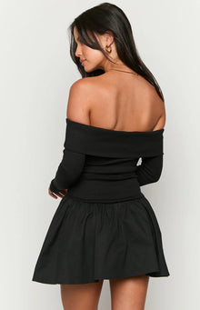 One Dance Long Sleeve Mini Dress | Black