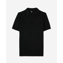 Openwork Knit Polo T-Shirt | Men | Black