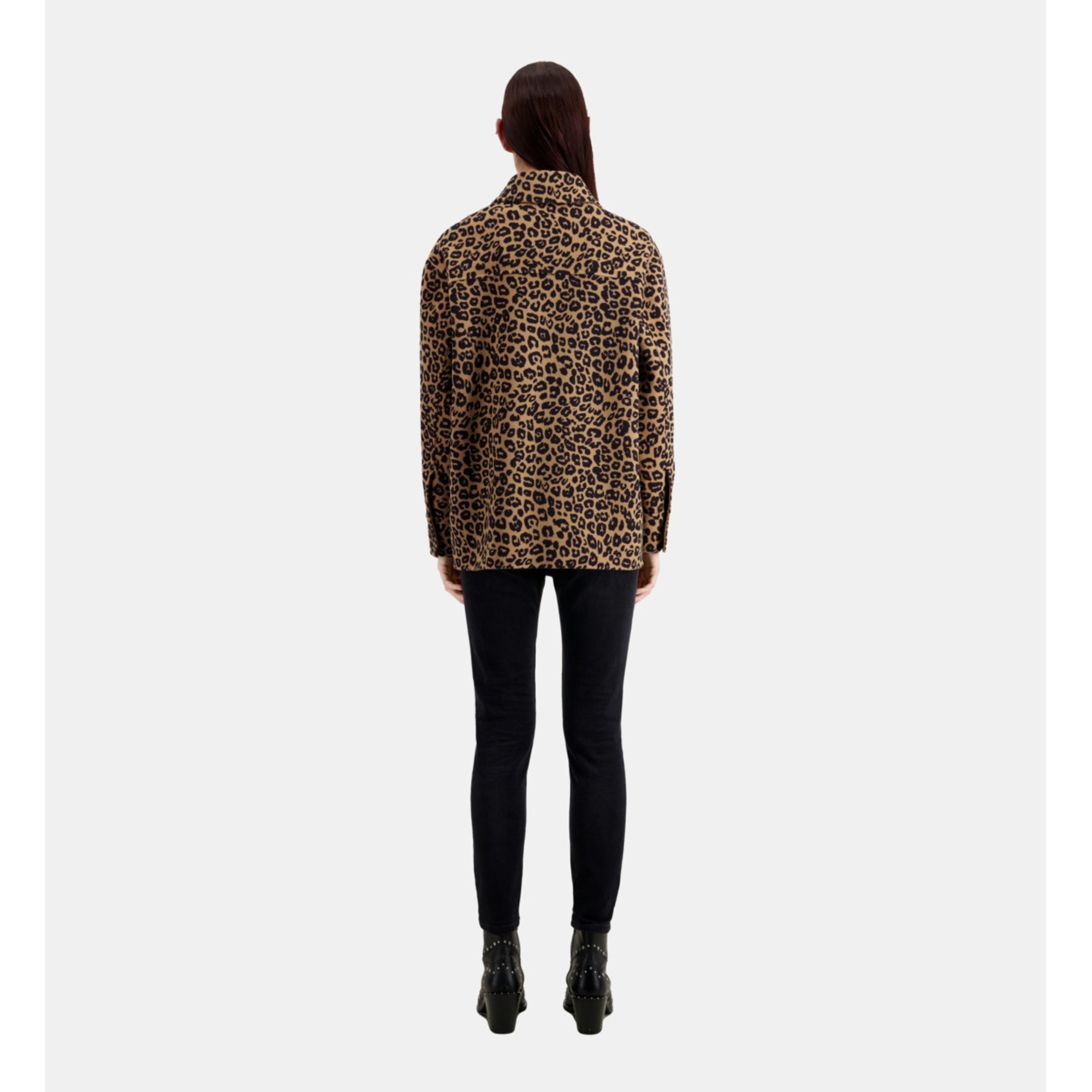 Overshirt Jacket In Wool Blend | Women | Leopard