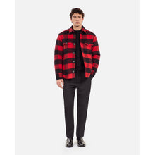 Overshirt-Style Checked Jacket | Men | Red x Black