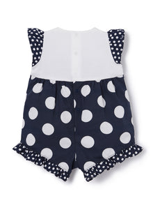 Polka Dot Romper Suit | Blue/Blue