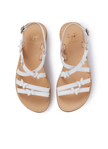 Braided Sandals with Butterflies | White