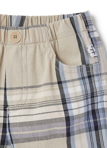 Classic Cut Check Trousers | Shell White