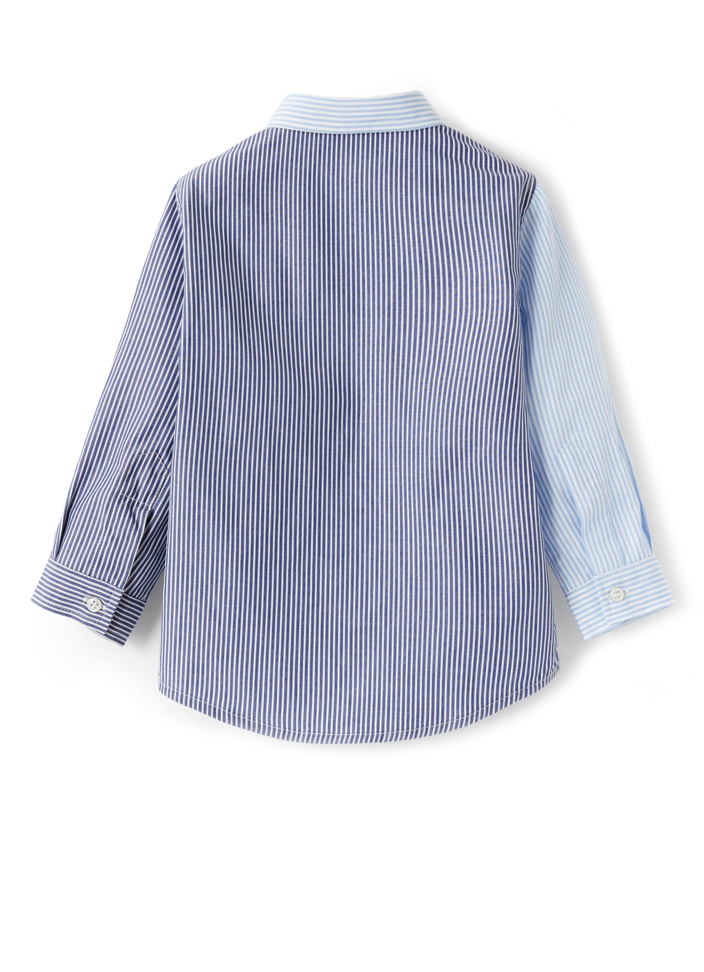 Newborn Baby Striped Patchwork Shirt | Azzurro/Blue Inchiostro