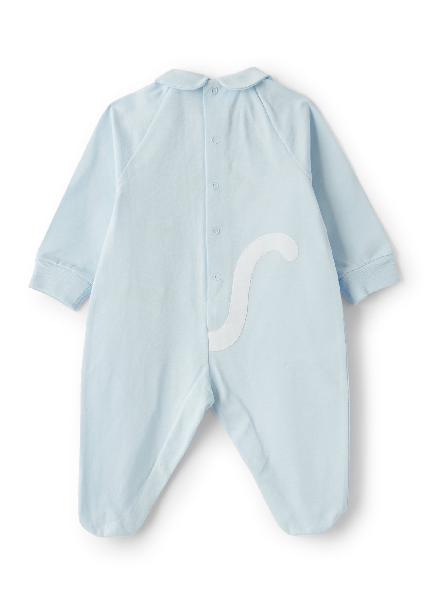 Onesie with Cat Face | Azzurro/Bianco