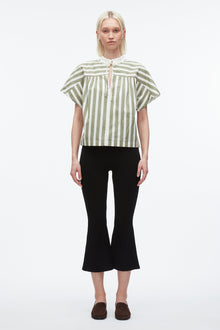 Striped Open Neck Top with Ties | Thyme Multi