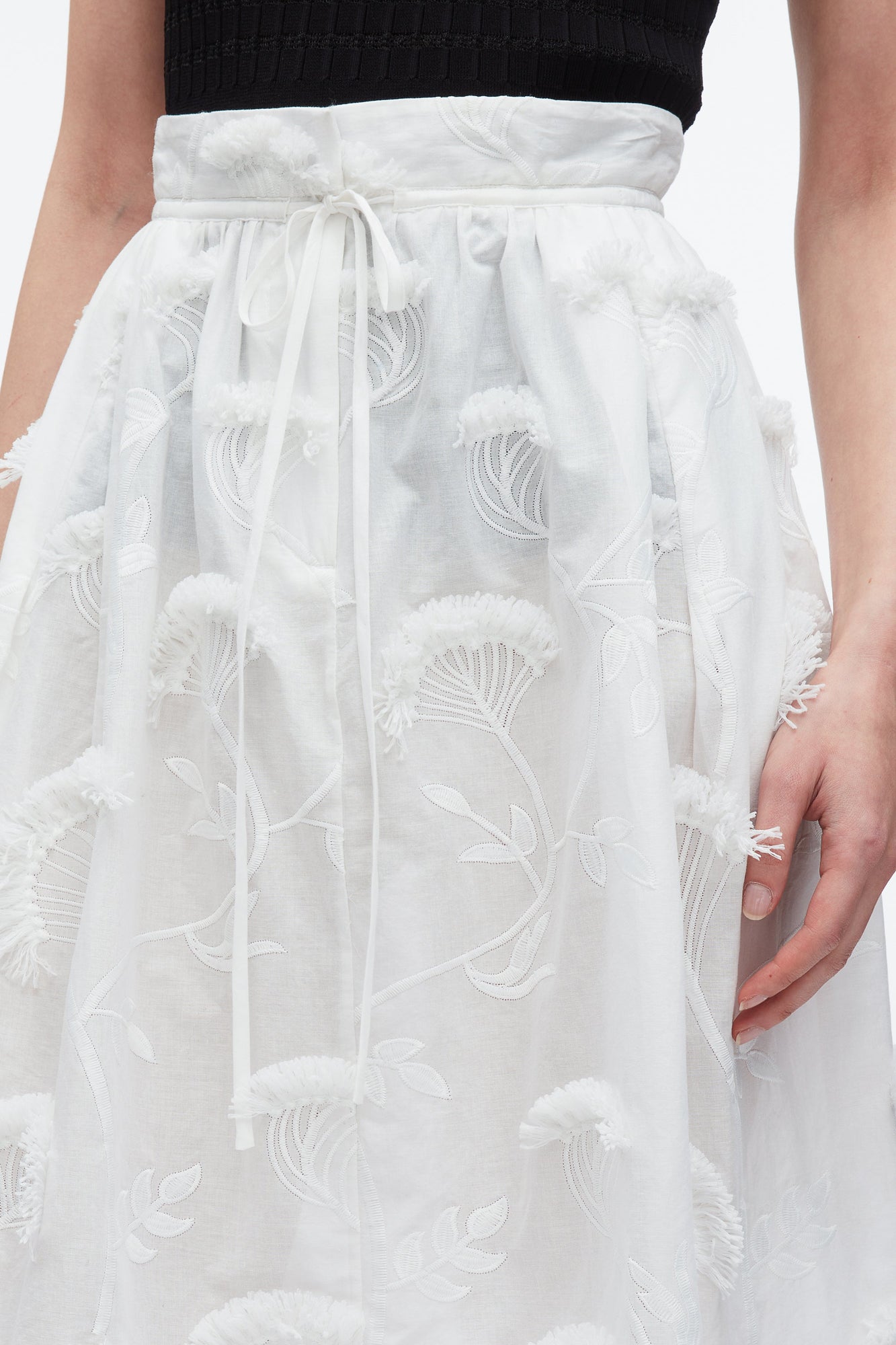 Fil Coupe Midi Skirt | White