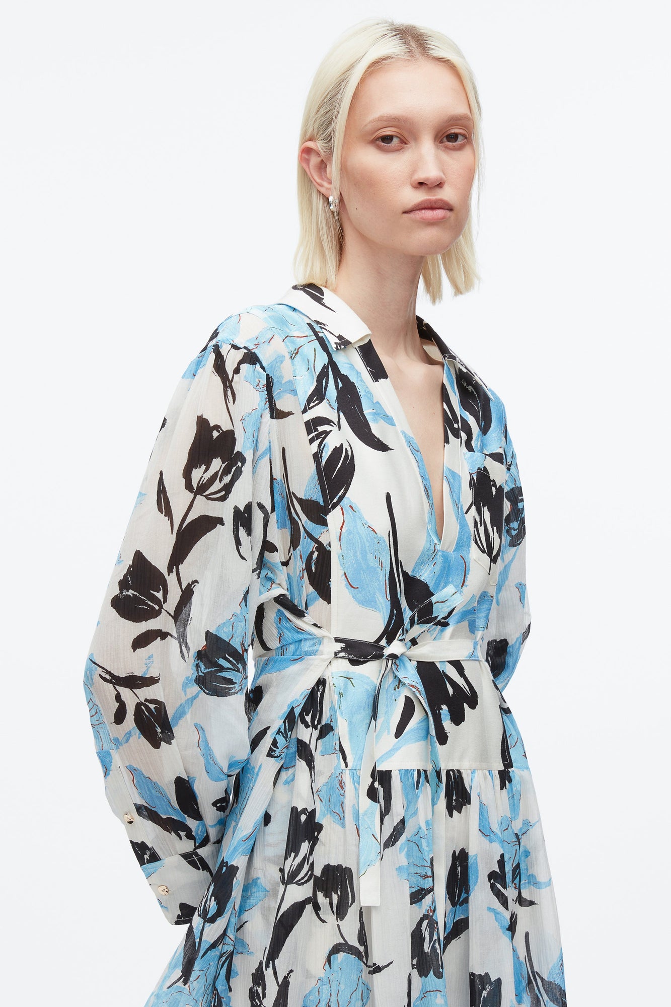 Joyful Tulip Shirt Dress | Ivory Multi