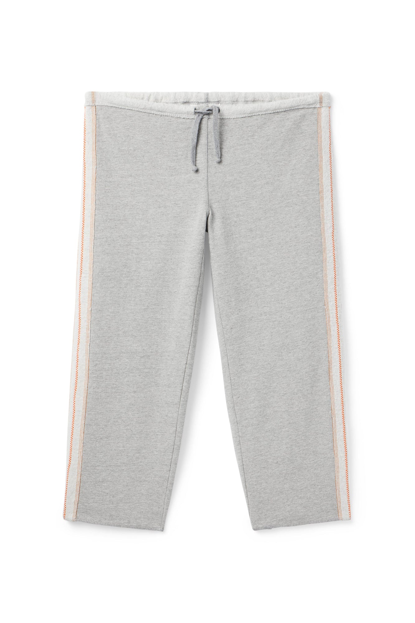 Women | Vintage Orange Stitched Cropped Sweatpant | Heather Gray