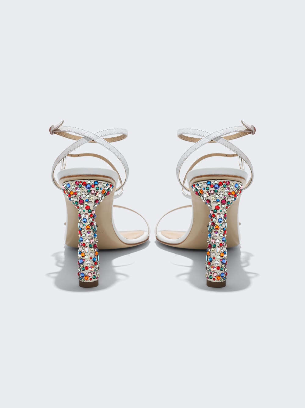 Women | Paul Andrew | Slinky Sparkle High Heel Sandals | White