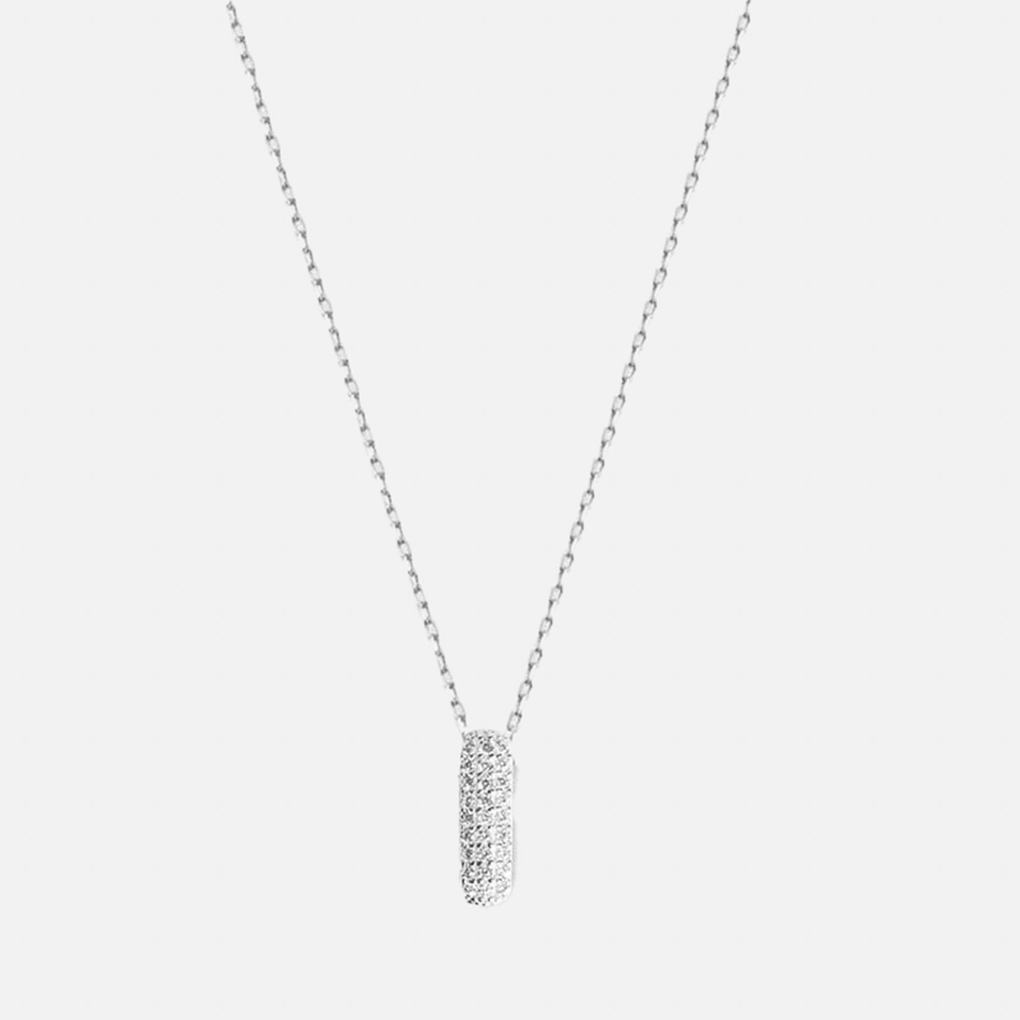 The Pave Bubble Letter Pendant Necklace | Sterling Silver