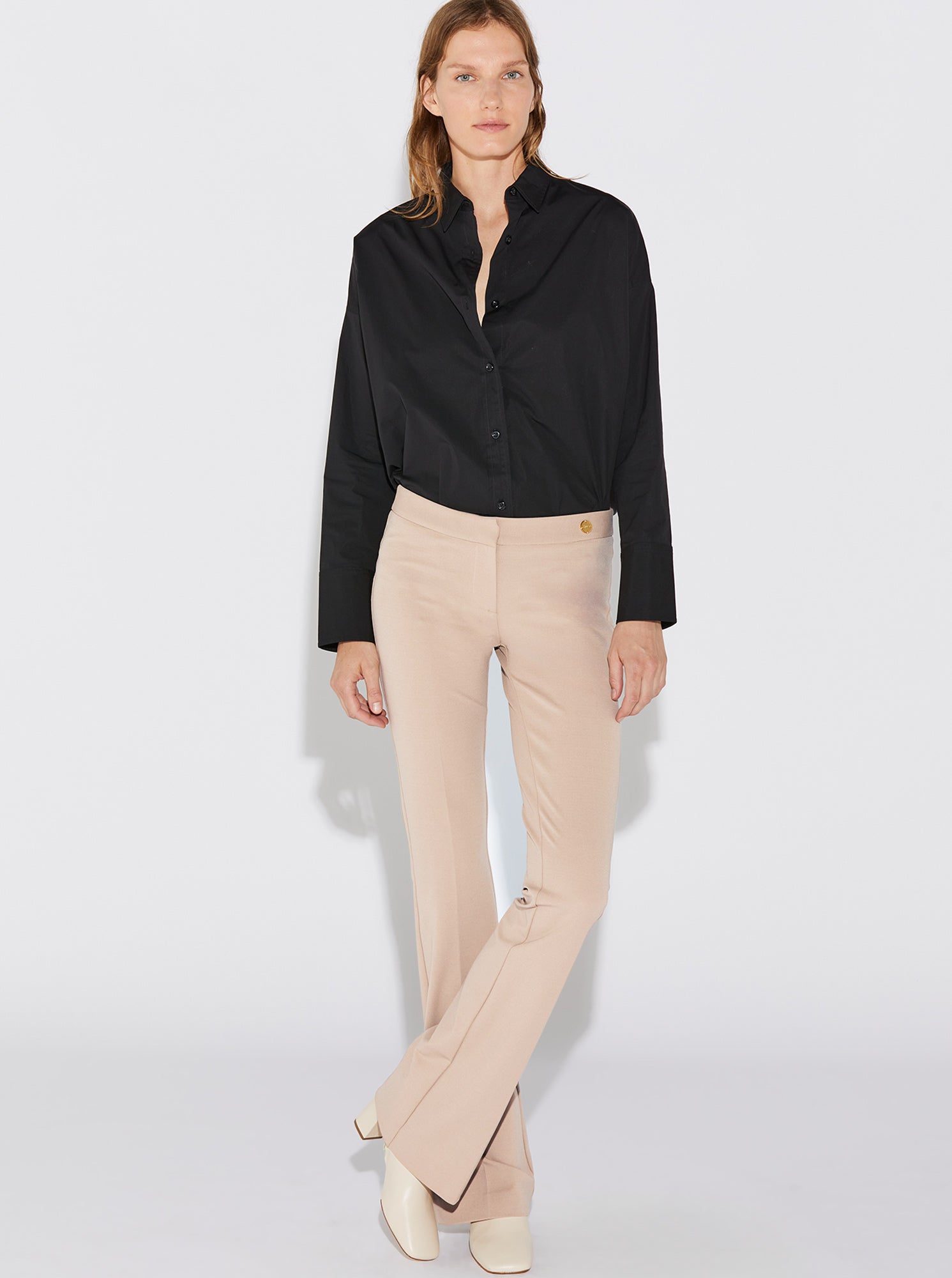 Jules Stretch Flare Pant | Taupe