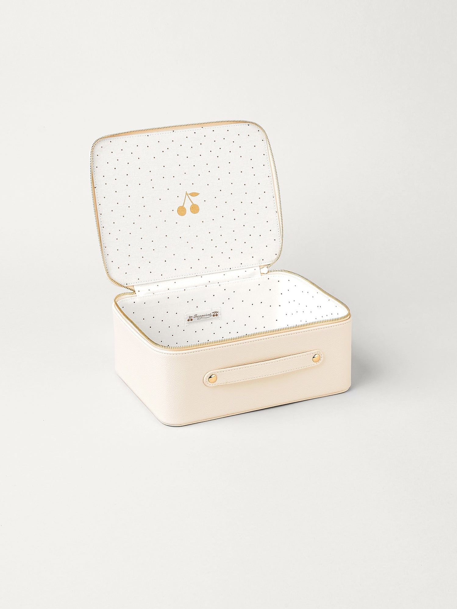 Unisex | Medium Faux Leather Suitcase | Milk White