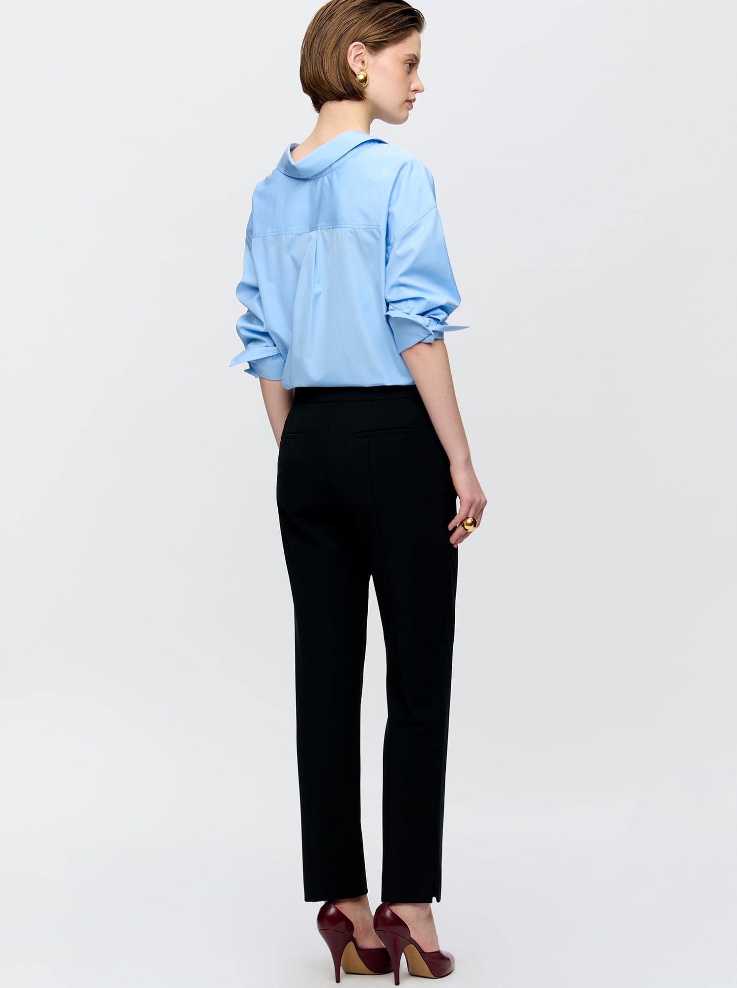 Charlotte Stretch Crepe Pant | Black
