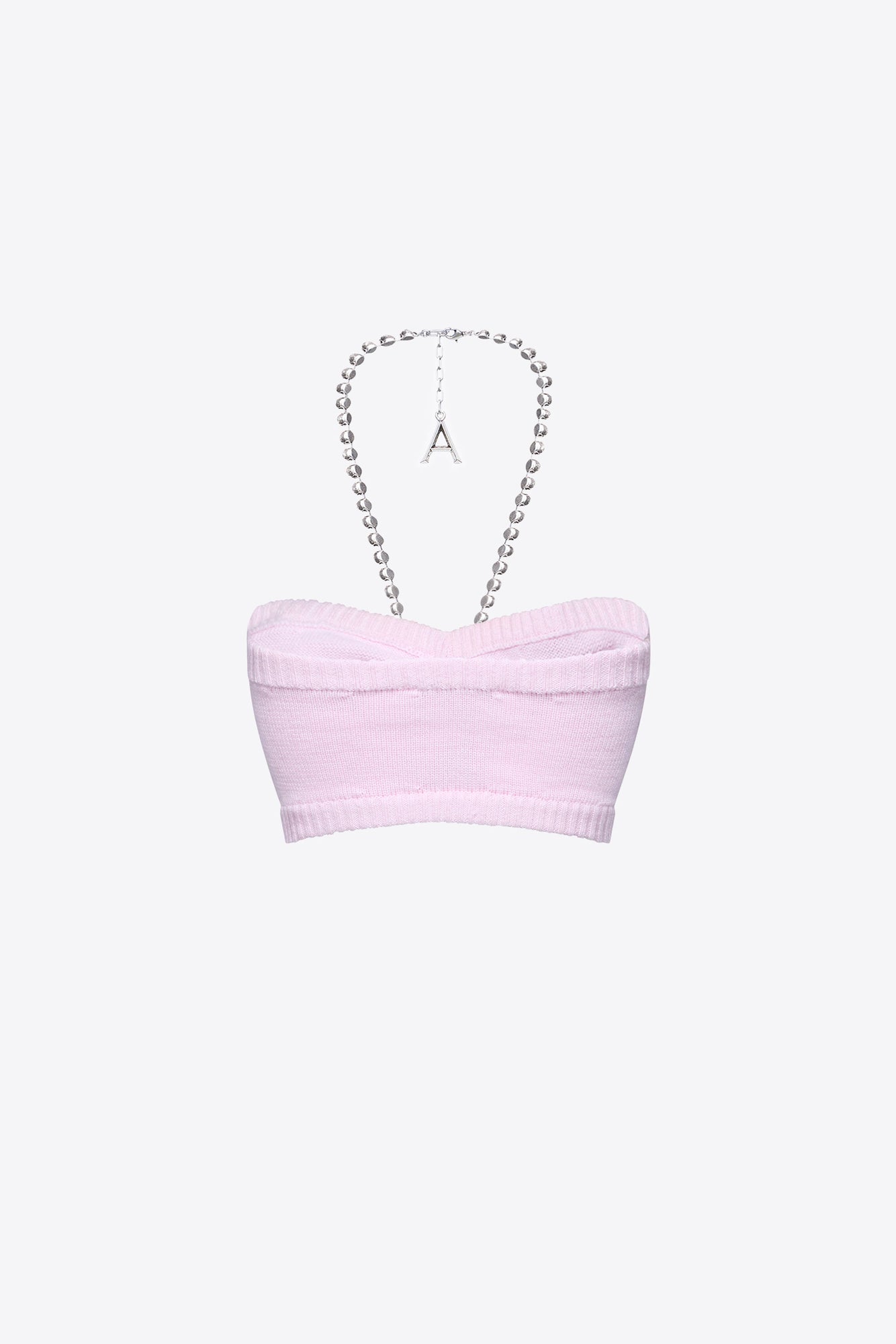 Crystal Butterfly Knit Bandeau | Light Pink