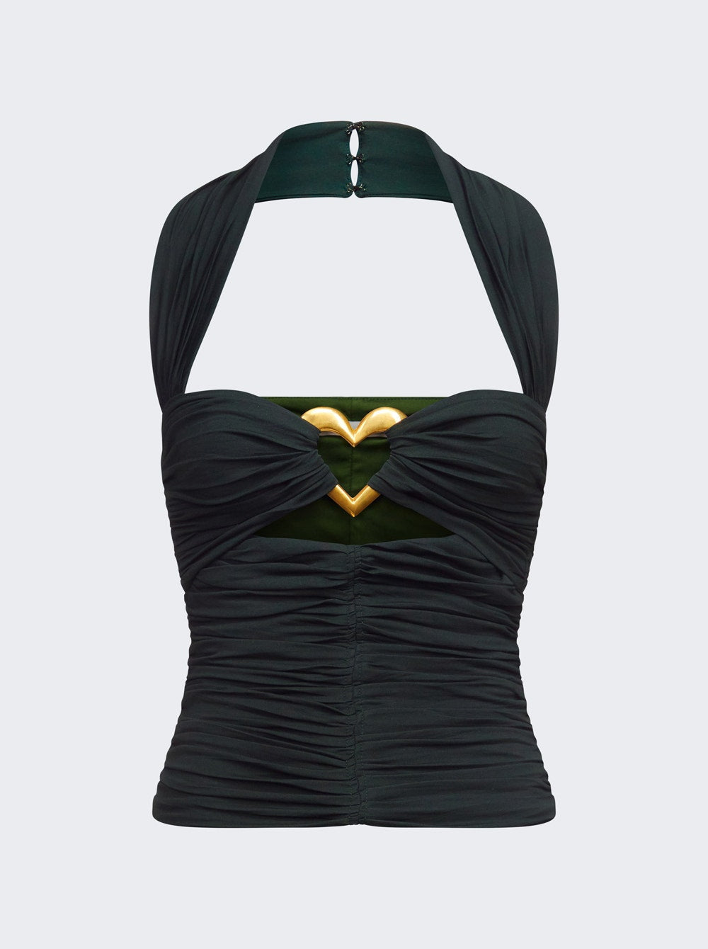 Women | AREA | Heart Ruched Halter Top | Green