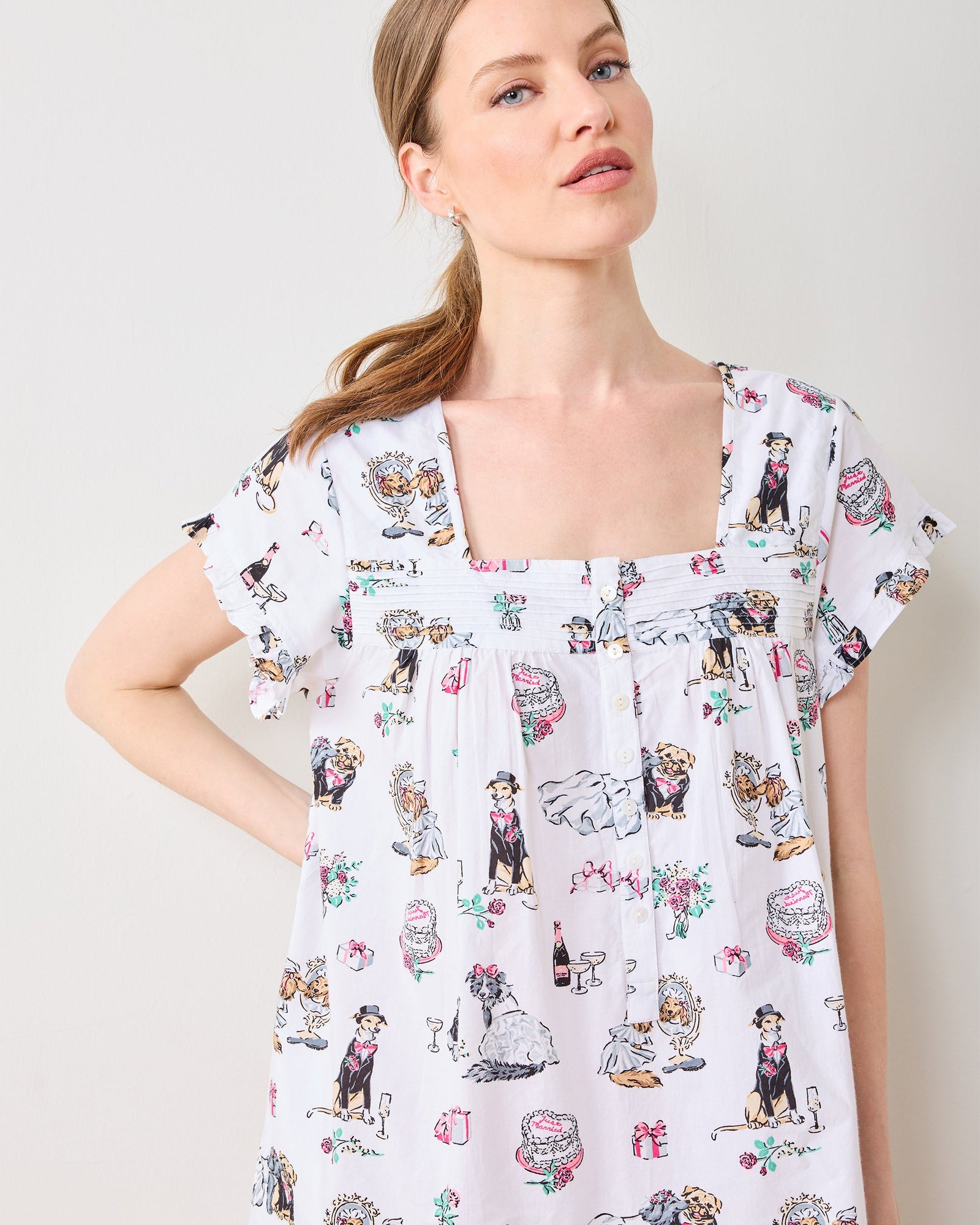 Fur Ever Yours - Pintuck Nightgown - Cloud - Printfresh