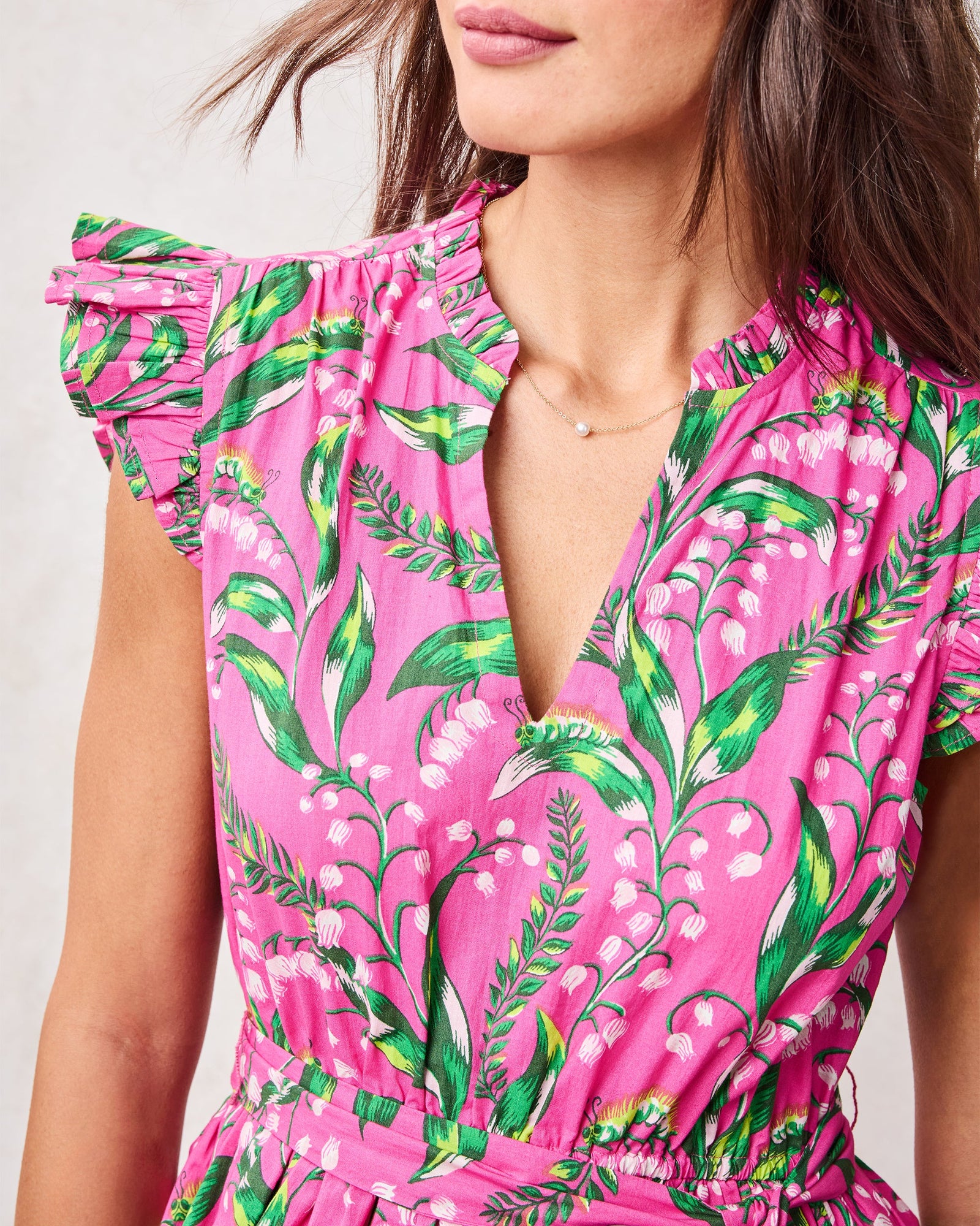 Lily Of the Valley - Goldie Dress - Pink - Printfresh