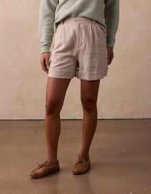 Women | Leukos Linen-Blend Tailored Short | Sandstone