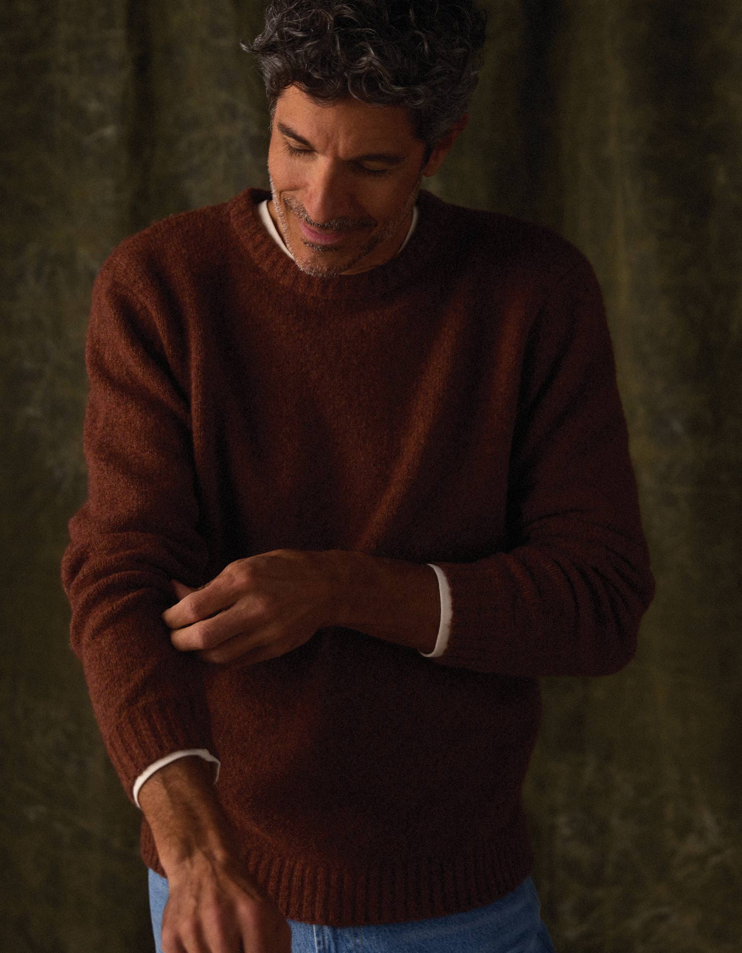 Men | Homebound Crewneck Sweater | Spiced Brandy