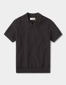 Men | Robles Knit Jacquard Polo | Charcoal