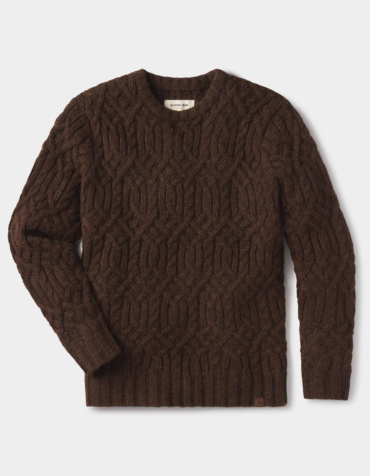 Men | Trellis Cable Pullover | Dark Brown