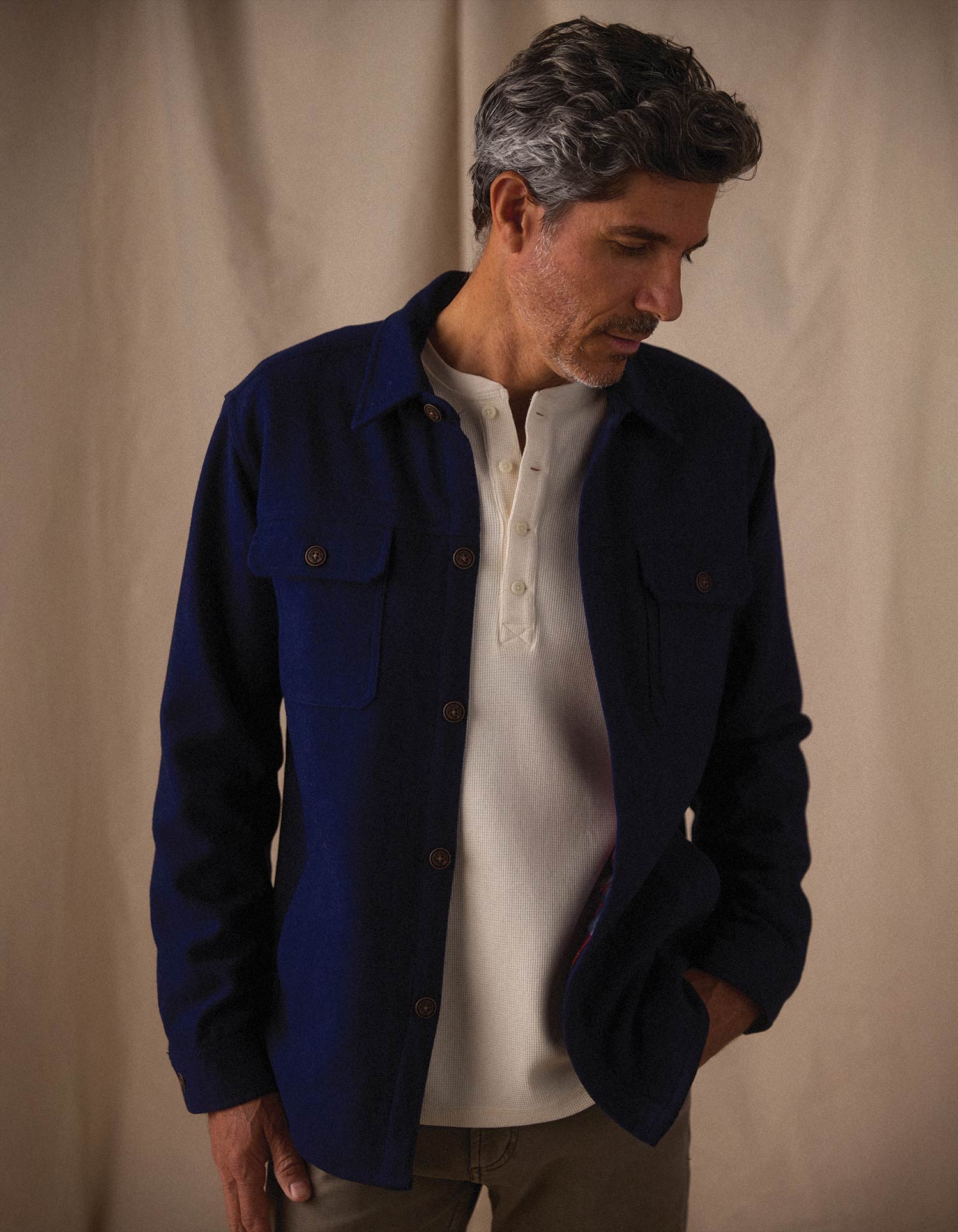 Men | Brightside Flannel Lined Workwear Jacket | Navy