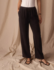 Women | Sueded Costa Drawcord Pant | Black