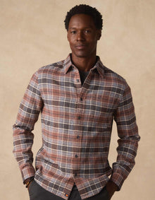 Men | Louis Heavyweight Flannel Overshirt | Spiced Brandy