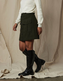 Women | Utility Mini Skirt | Green
