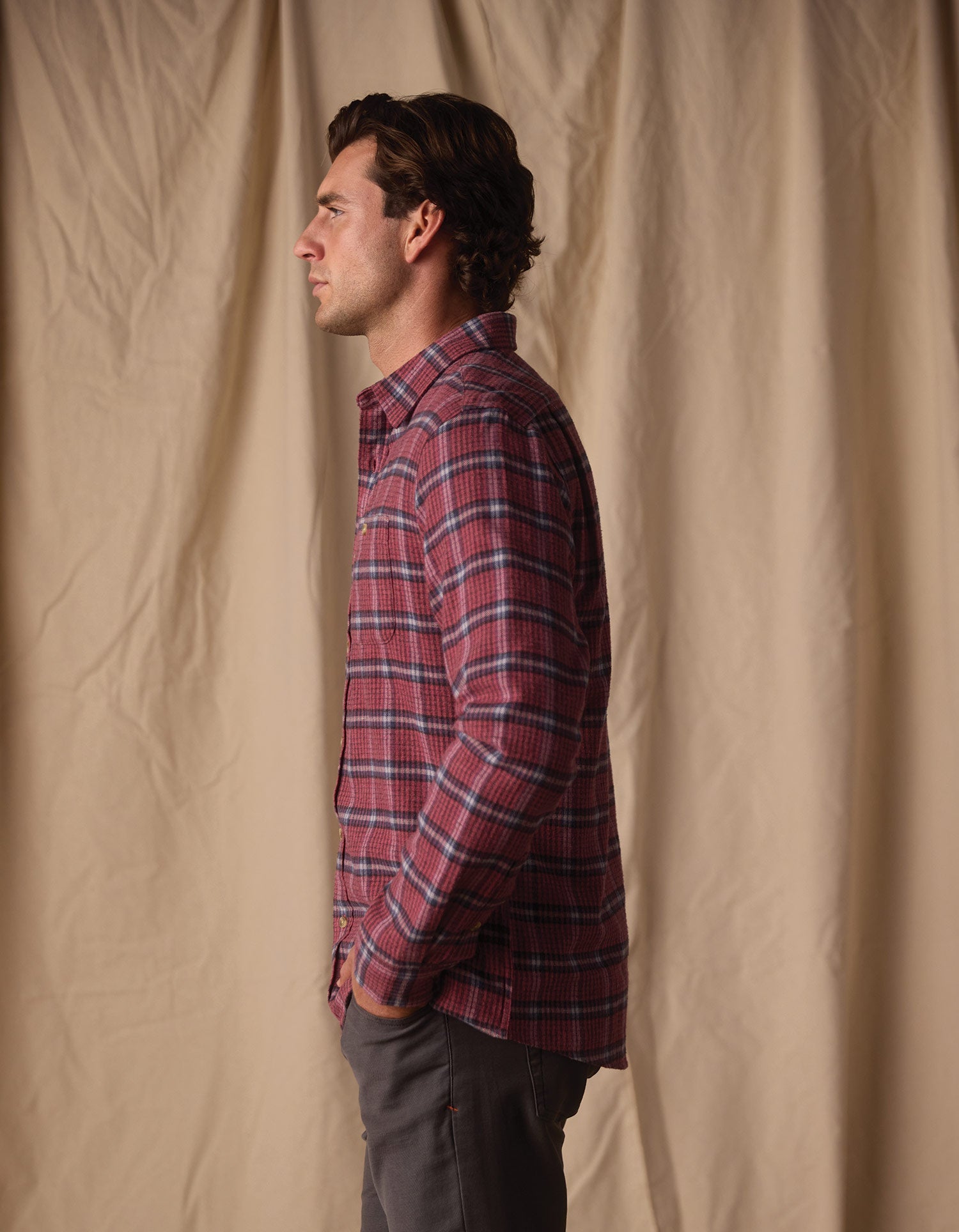 Men | Hudson Double Brushed Flannel | Mineral Red Plaid