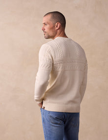 Men | Fisherman Crewneck Sweater | Ivory
