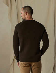 Men | Moss Stitch Crew | Umber
