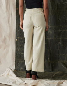 Women | Comfort Terry Wide Leg Crop Pant | Cream