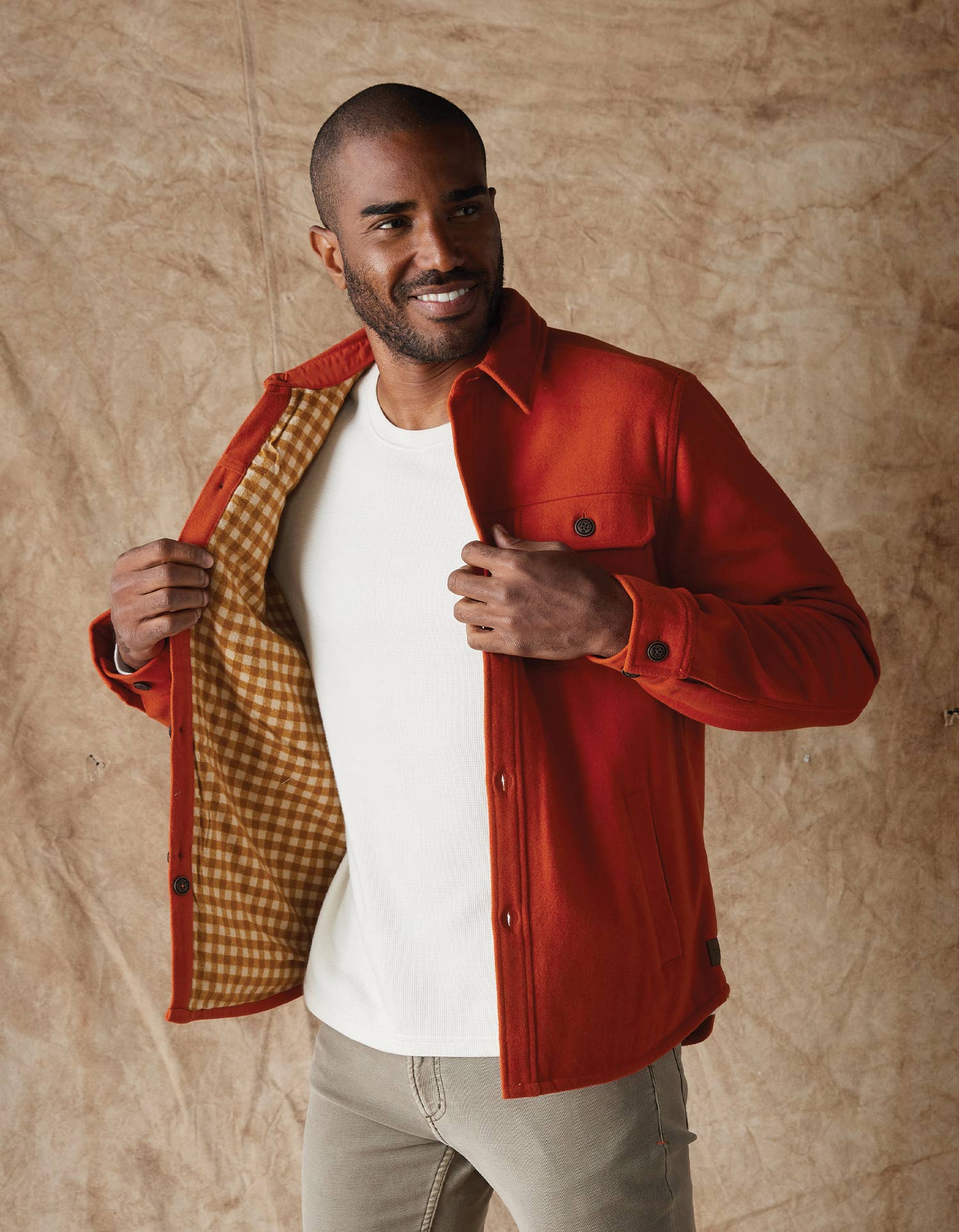 Men | Brightside Flannel Lined Workwear Jacket | Flame
