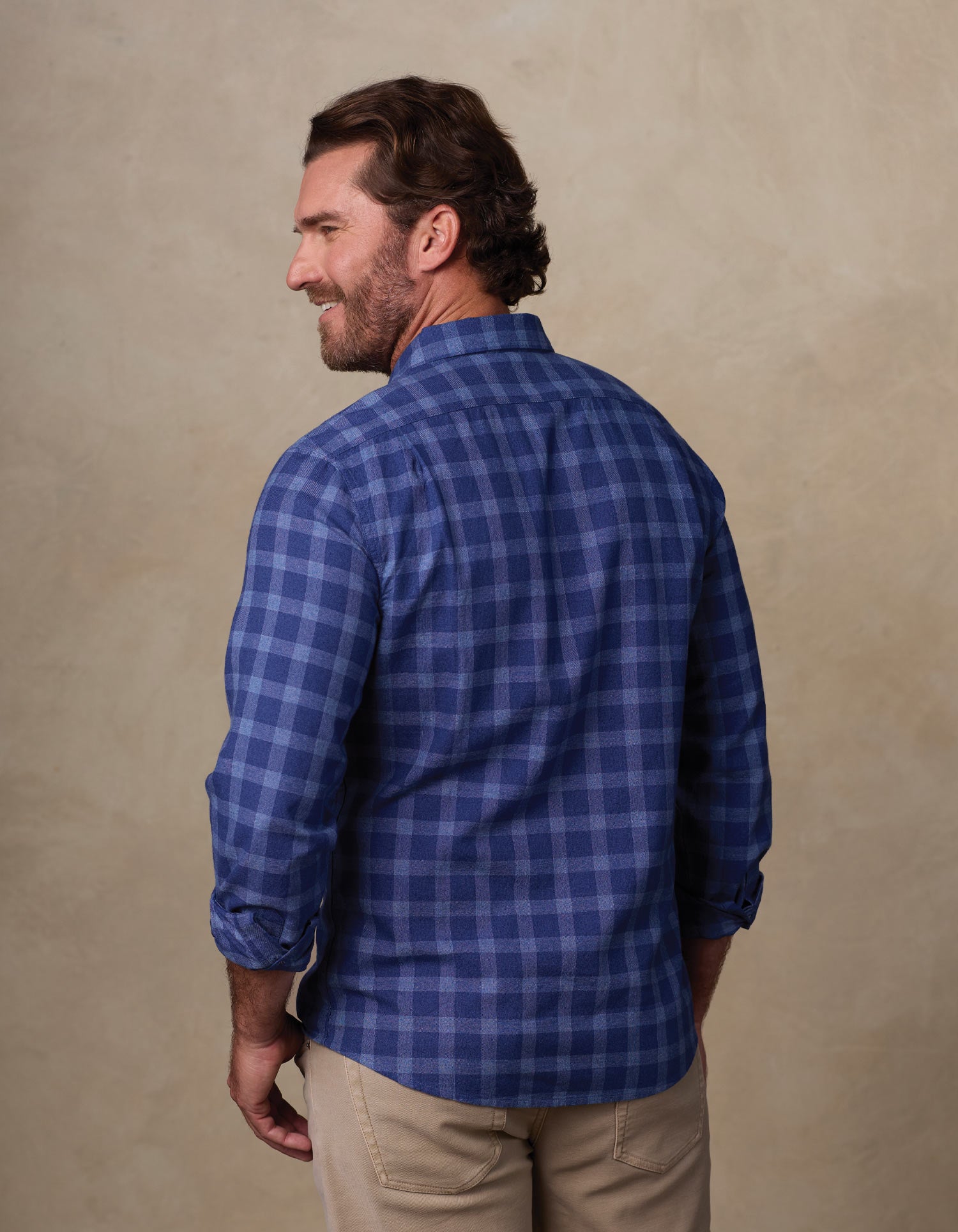 Men | Jasper Button Down | Faded Denim Check