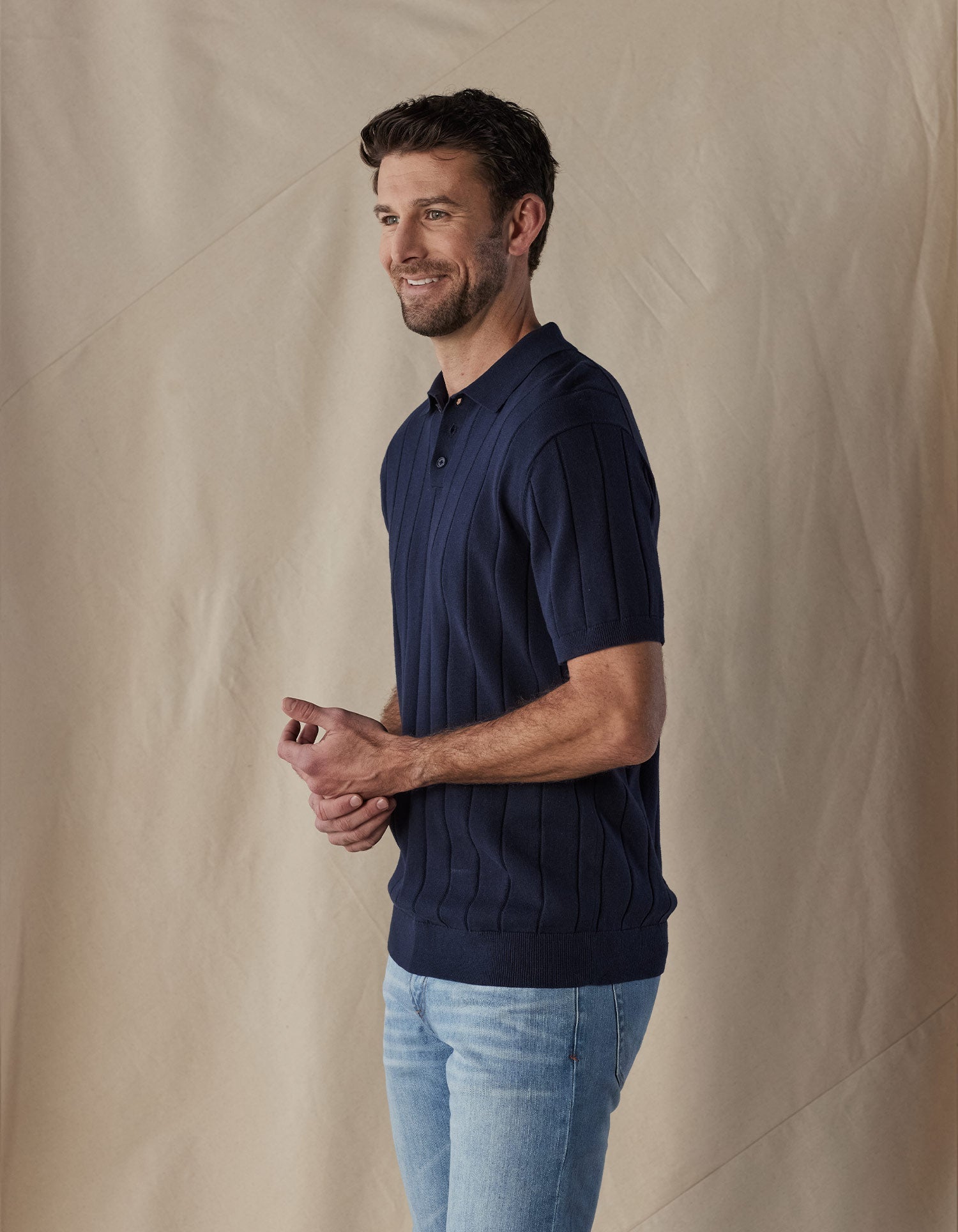 Men | Robles Rib Stitch Polo | White