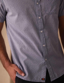 Men | Freshwater Short Sleeve Button Up Shirt | Blue Dobby