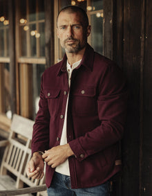 Men | Brightside Flannel Lined Workwear Jacket | Port Wine