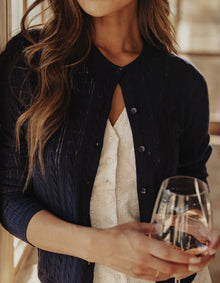 Women | Ravello Fine Gauge Cardigan | Navy