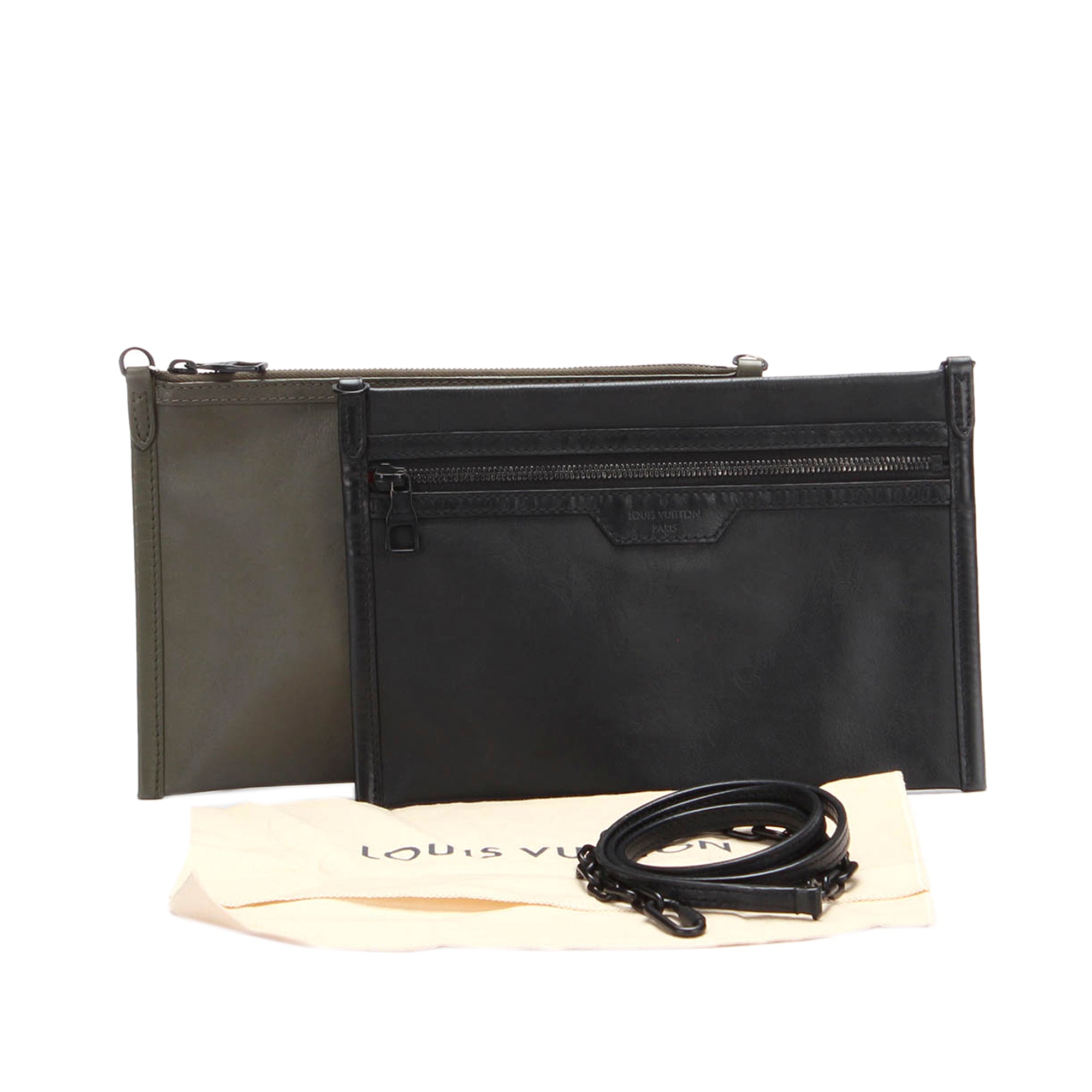 Louis Vuitton Pre-Owned Monogram Shadow Double Flat Messenger | Women | Black