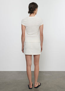 Puckered Cap Sleeve | Vanilla