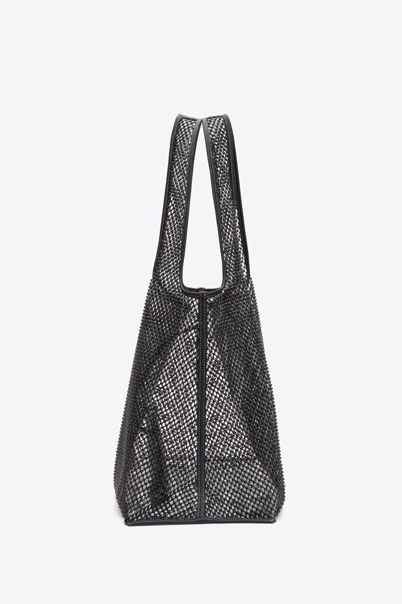 Embellished Mesh Market Tote | Black