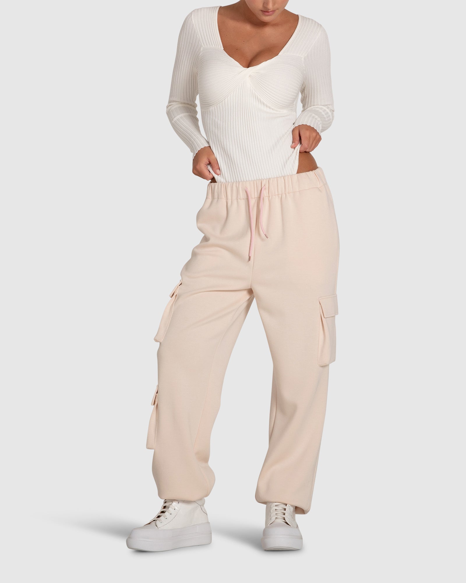 Women | Perfect Match Cargo Trackpants | Blush