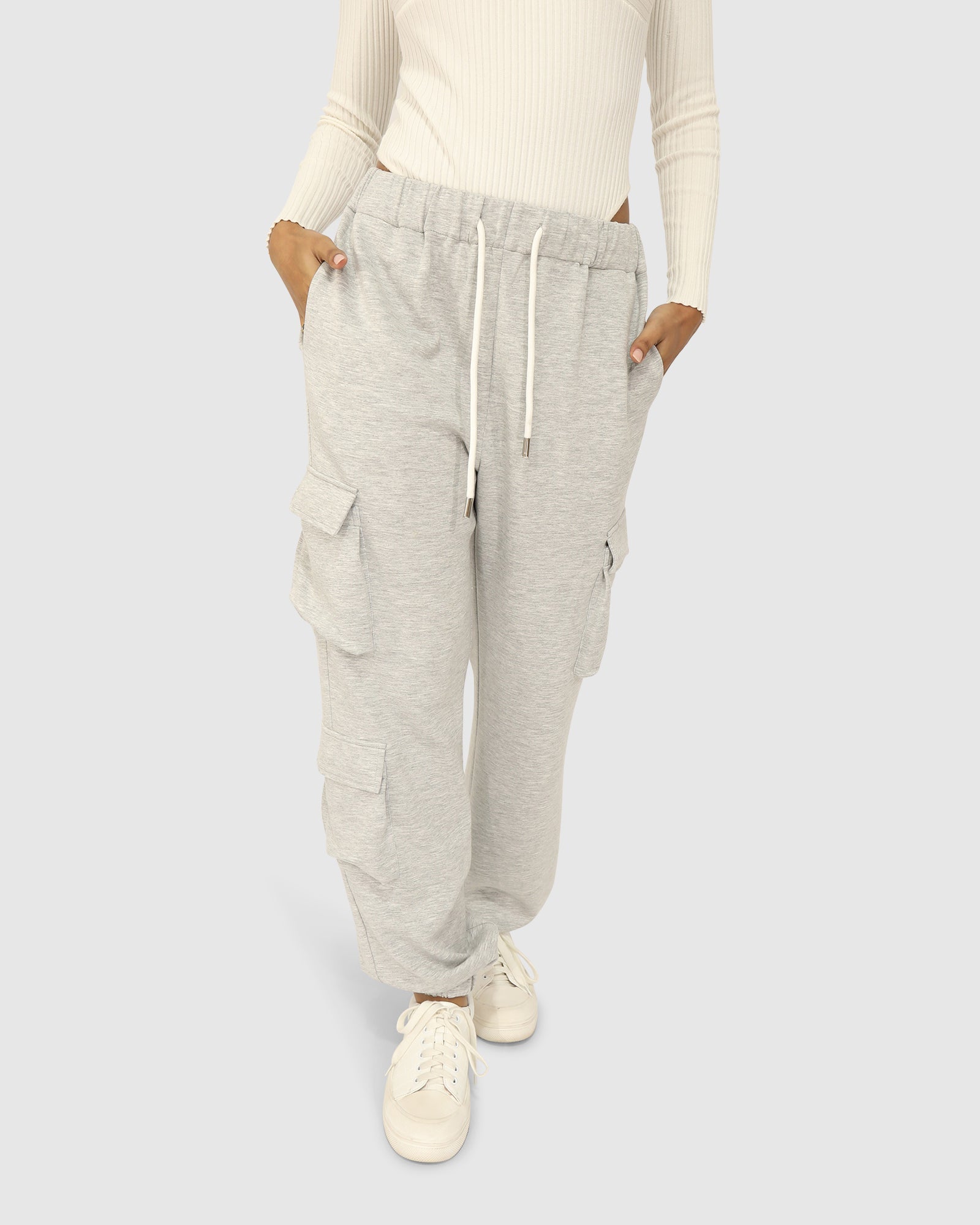 Women | Perfect Match Cargo Trackpants | Grey Marle