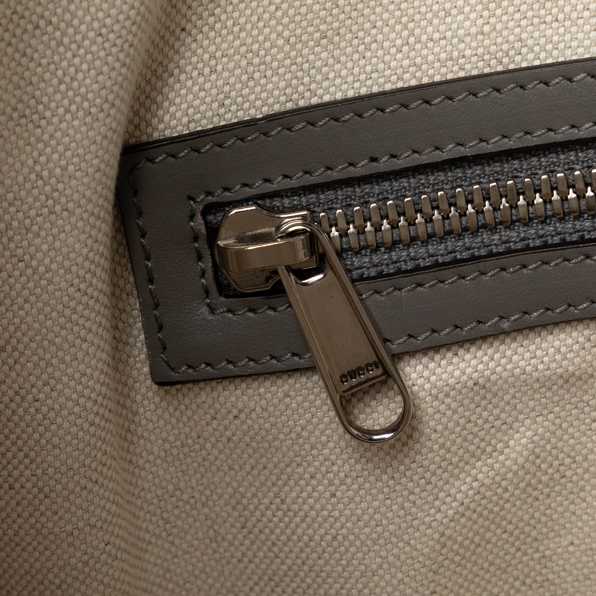 Gucci | Pre-Owned GG Embossed Leather Vertical Tote | Gray